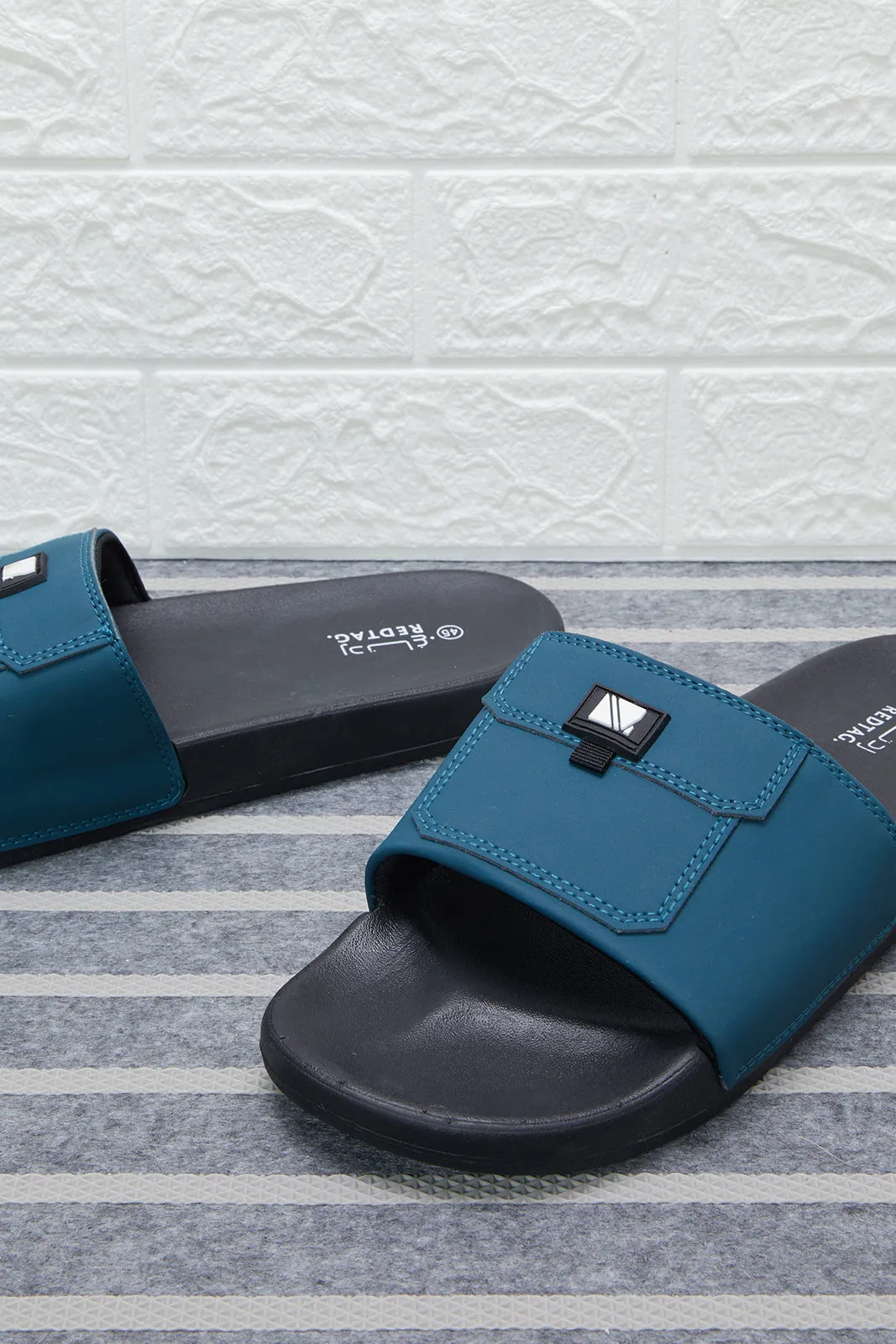 Men Teal Pocket Element Slide sold by Redtag product image thumbnail 3