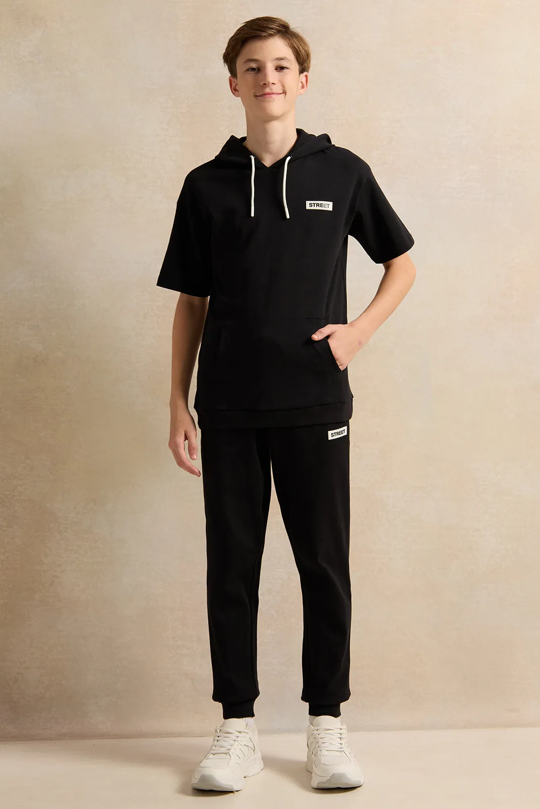 Senior Boys Black Printed Active Pants sold by Redtag product image thumbnail 2