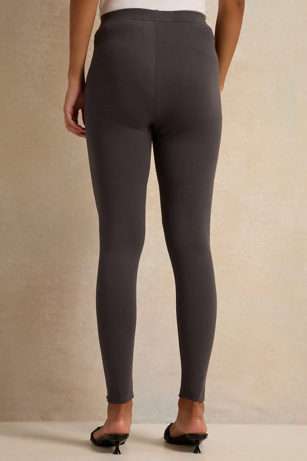 Women Charcoal Solid Legging sold by Redtag product image thumbnail 4