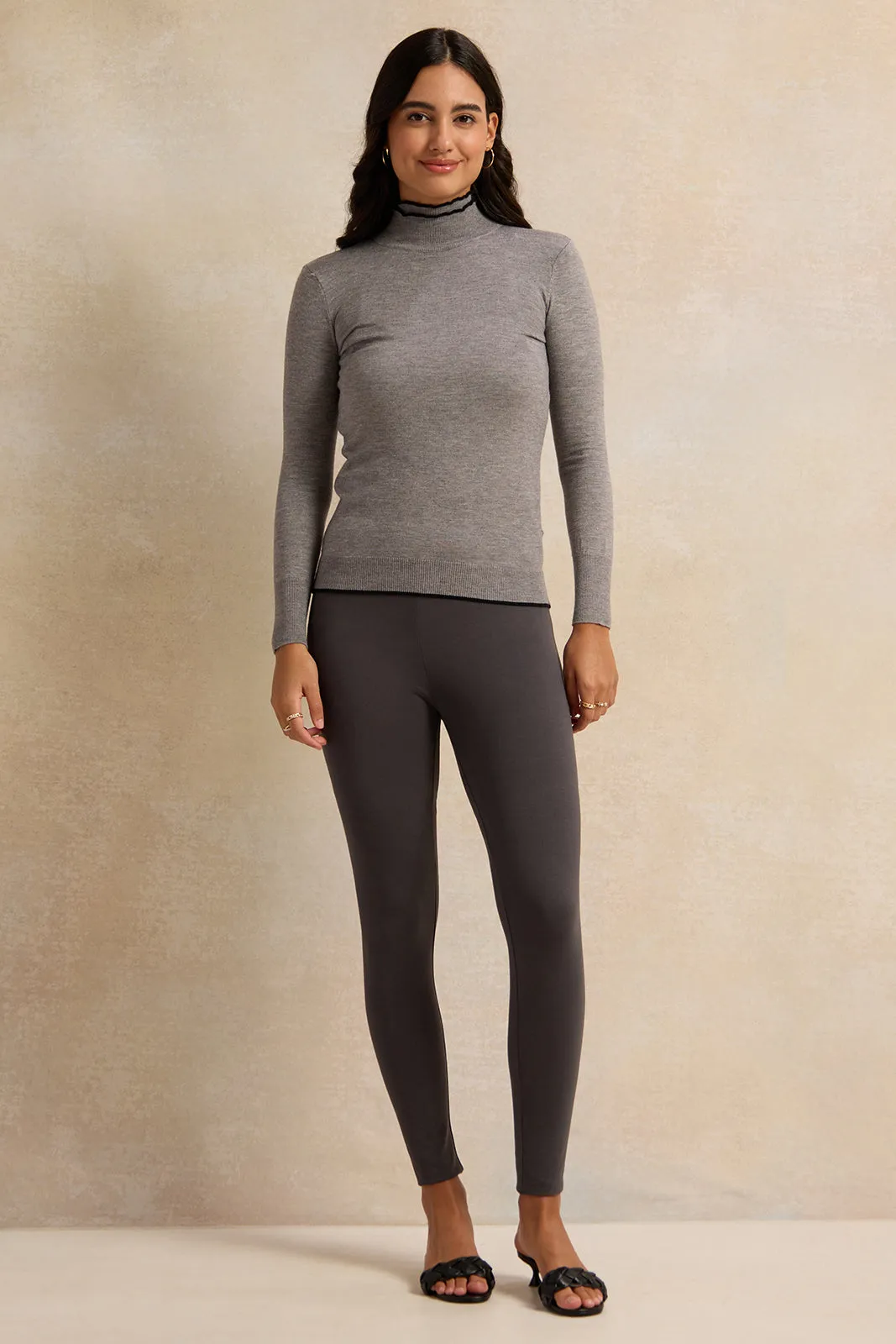 Women Charcoal Solid Legging sold by Redtag product image thumbnail 3