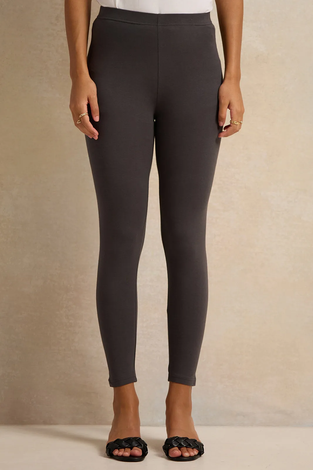 Women Charcoal Solid Legging sold by Redtag product image thumbnail 2