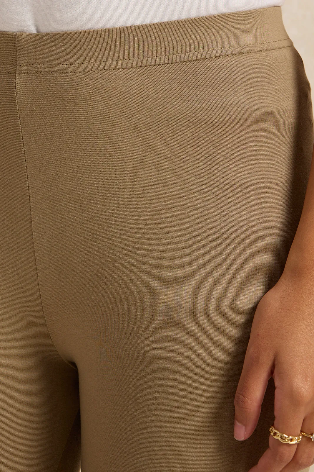 Women Beige Solid Legging sold by Redtag product image thumbnail 4