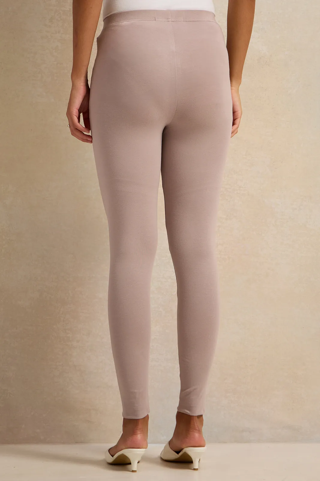 Women Beige Solid Legging sold by Redtag product image thumbnail 3