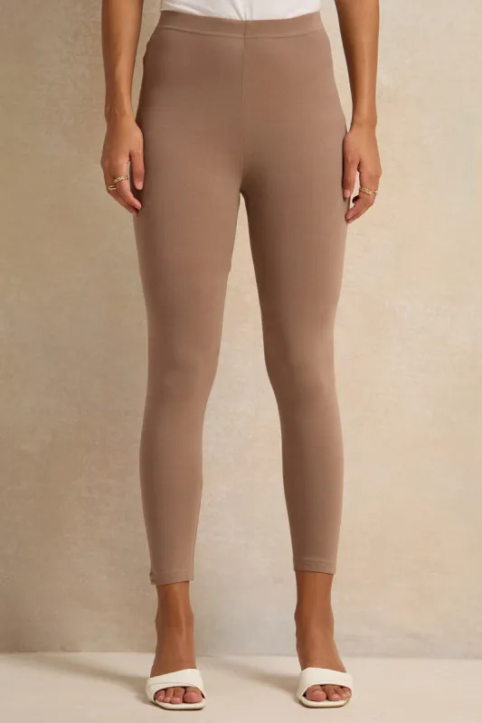 Women Brown Leggings Set (Pack Of 2) sold by Redtag