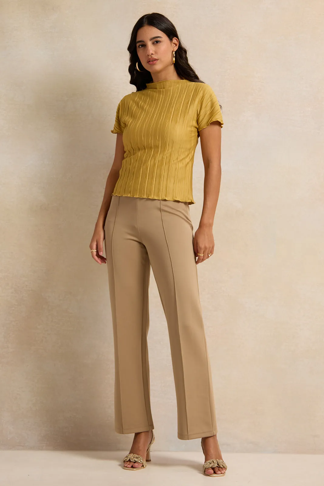 Women Mustard Textured Knit Top sold by Redtag product image thumbnail 2