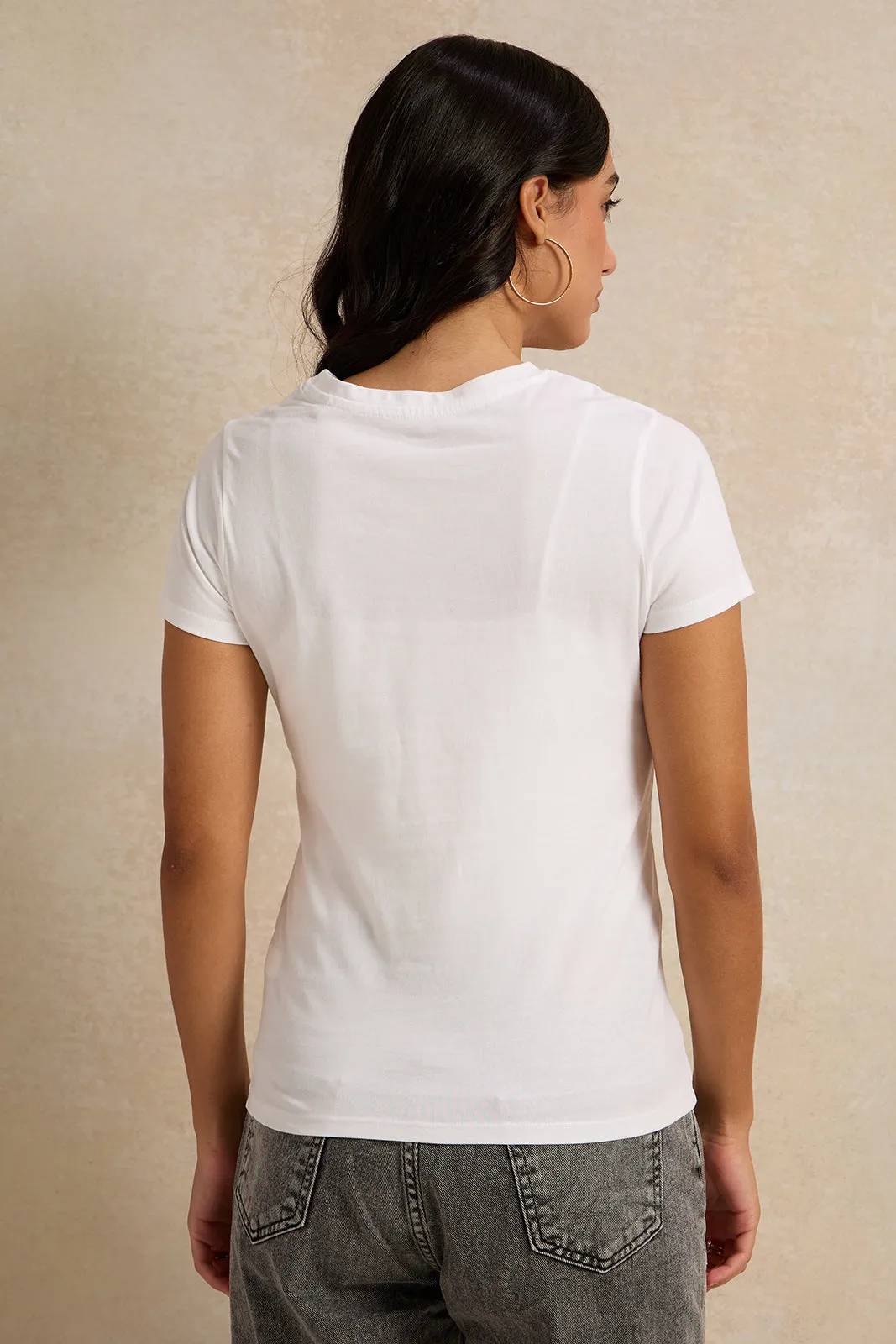 Women Ivory California Printed T-Shirt sold by Redtag product image thumbnail 3