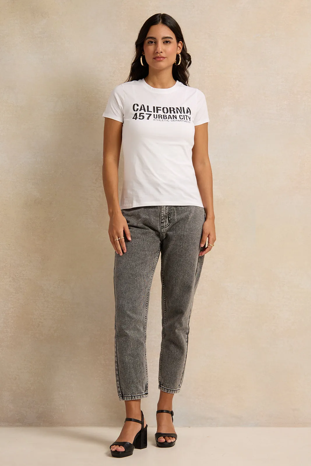 Women Ivory California Printed T-Shirt sold by Redtag product image thumbnail 2