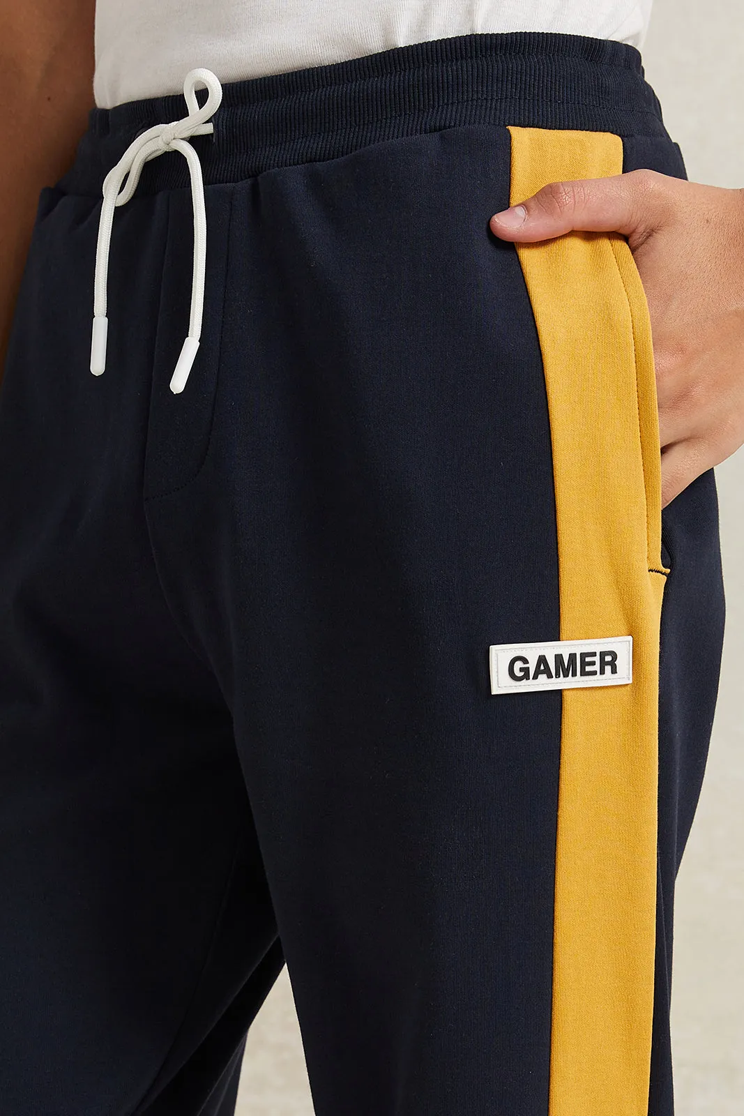 Senior Boys Black With Yellow Strip Jogger sold by Redtag product image thumbnail 4