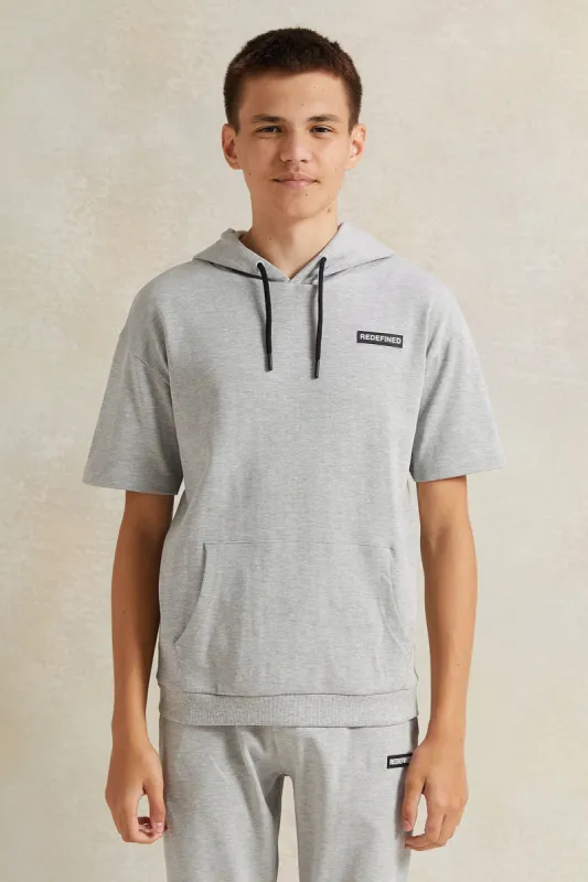Senior Boys Grey Hooded Sweatshirt sold by Redtag