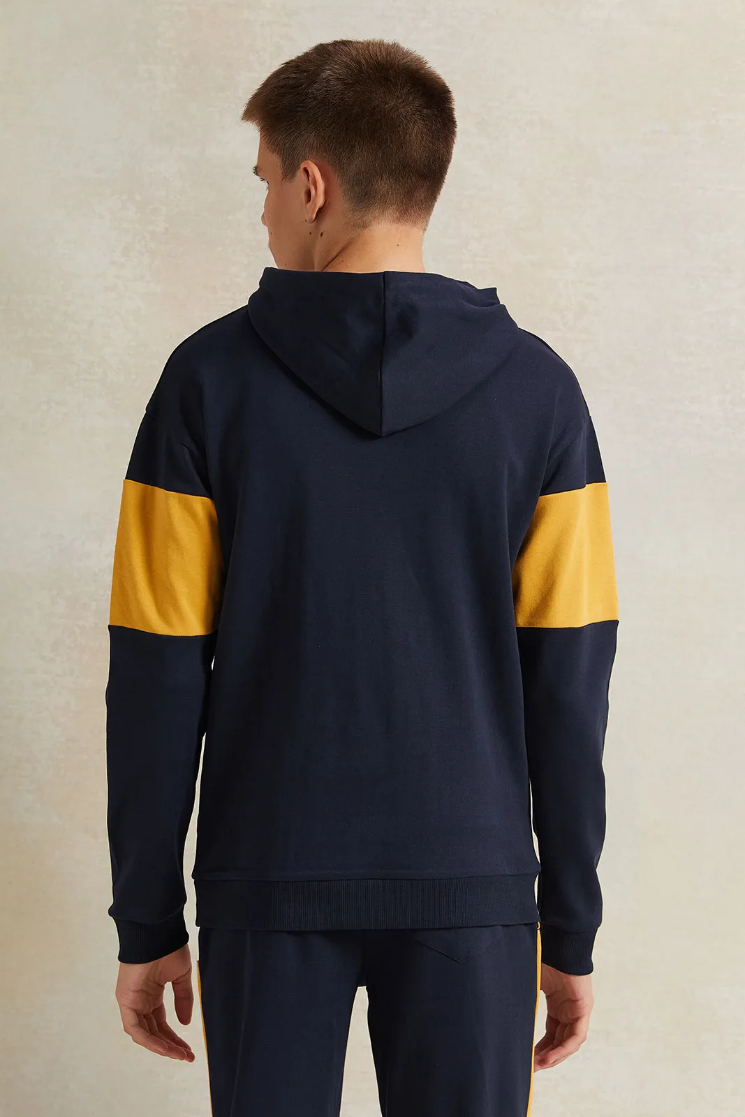 Senior Boys Black And Yellow Hooded Sweatshirt sold by Redtag product image thumbnail 3