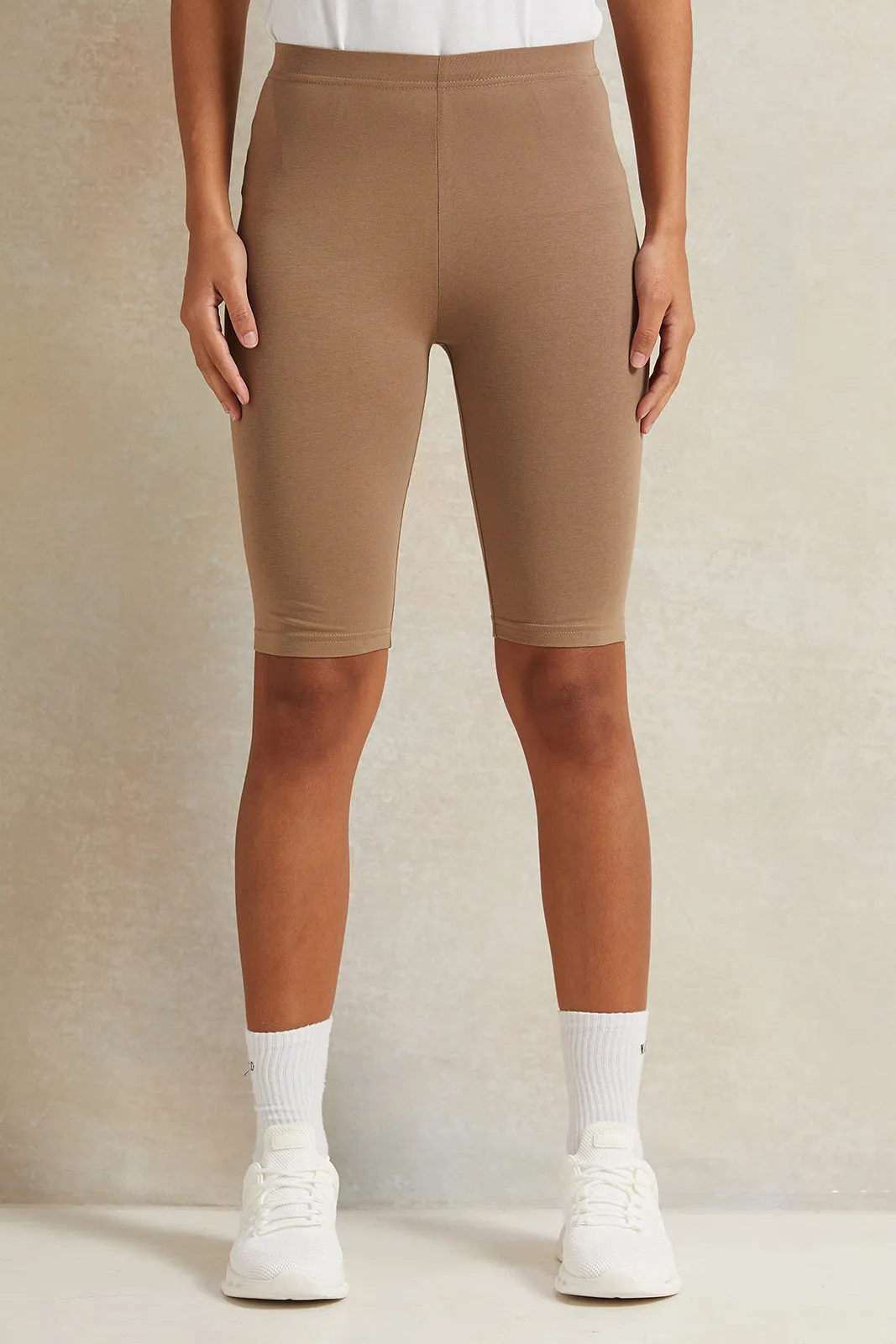 Women Brown Biker Shorts sold by Redtag