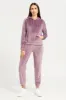 Women Mauve Velvet Hooded Sweat Shirt sold by Redtag