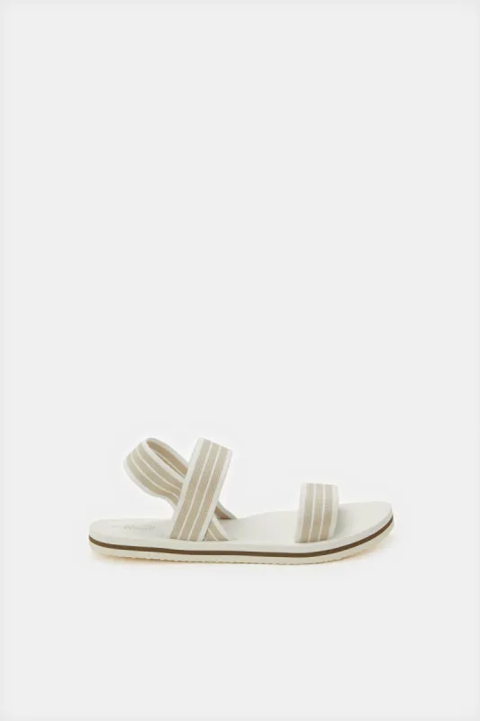 Women White Elasticated Strap Sandal sold by Redtag