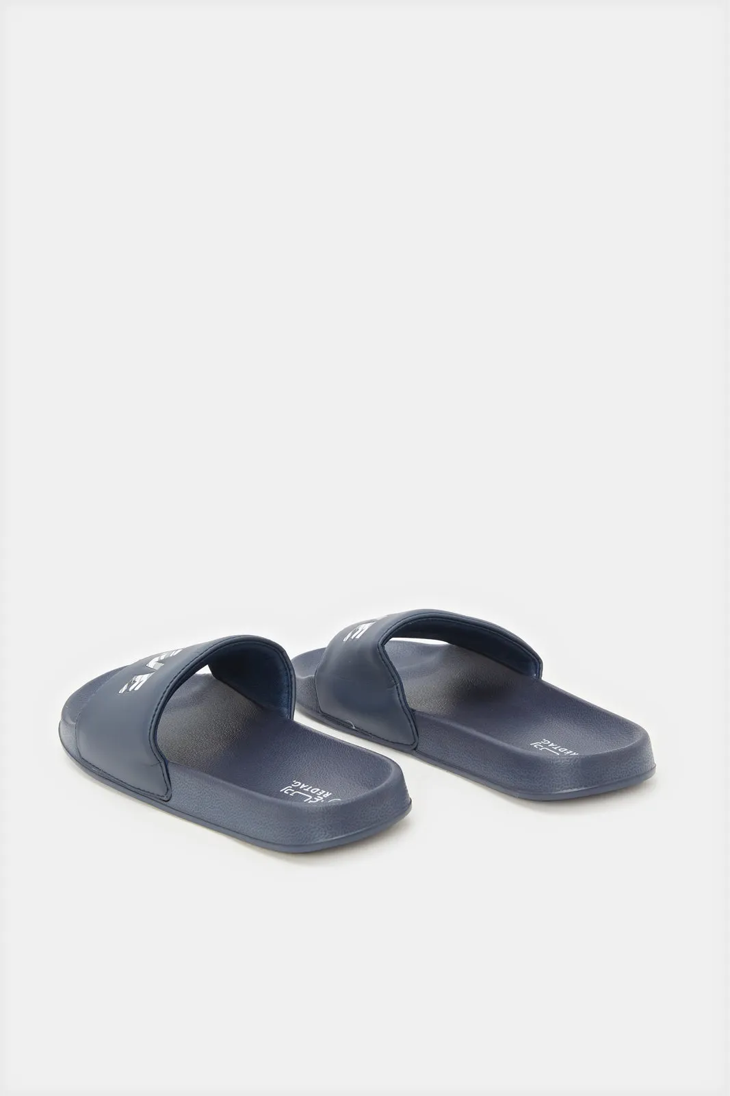 Senior Boys Navy Embossed Slide sold by Redtag product image thumbnail 4