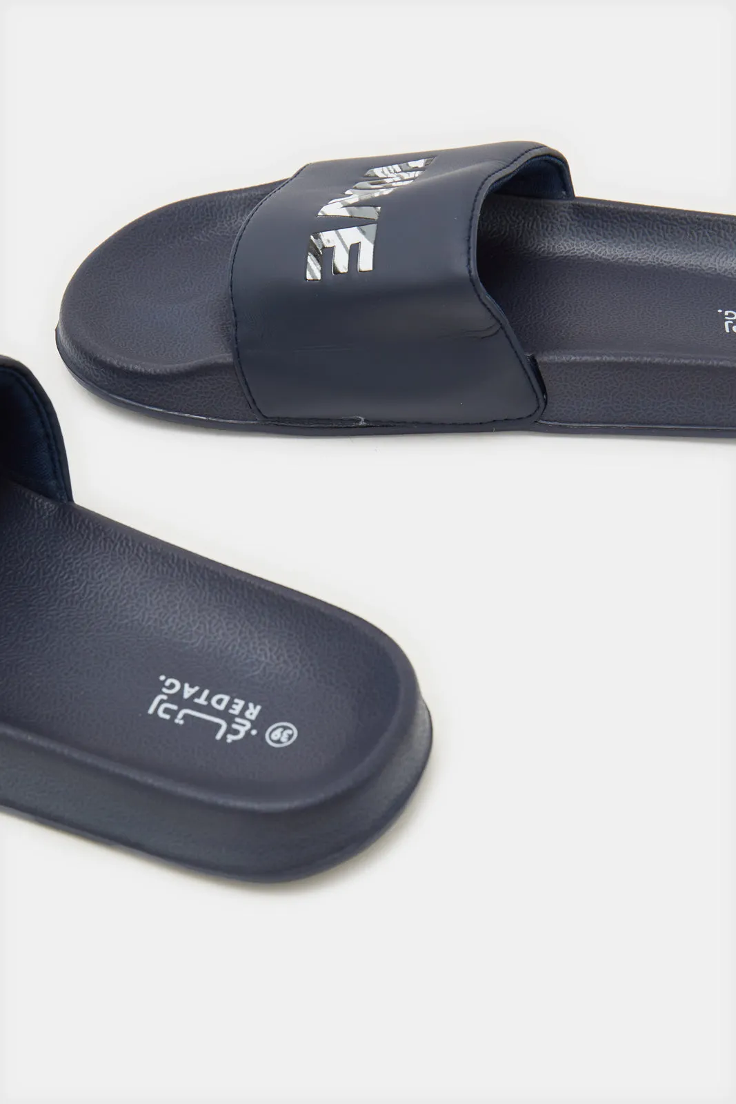 Senior Boys Navy Embossed Slide sold by Redtag product image thumbnail 3