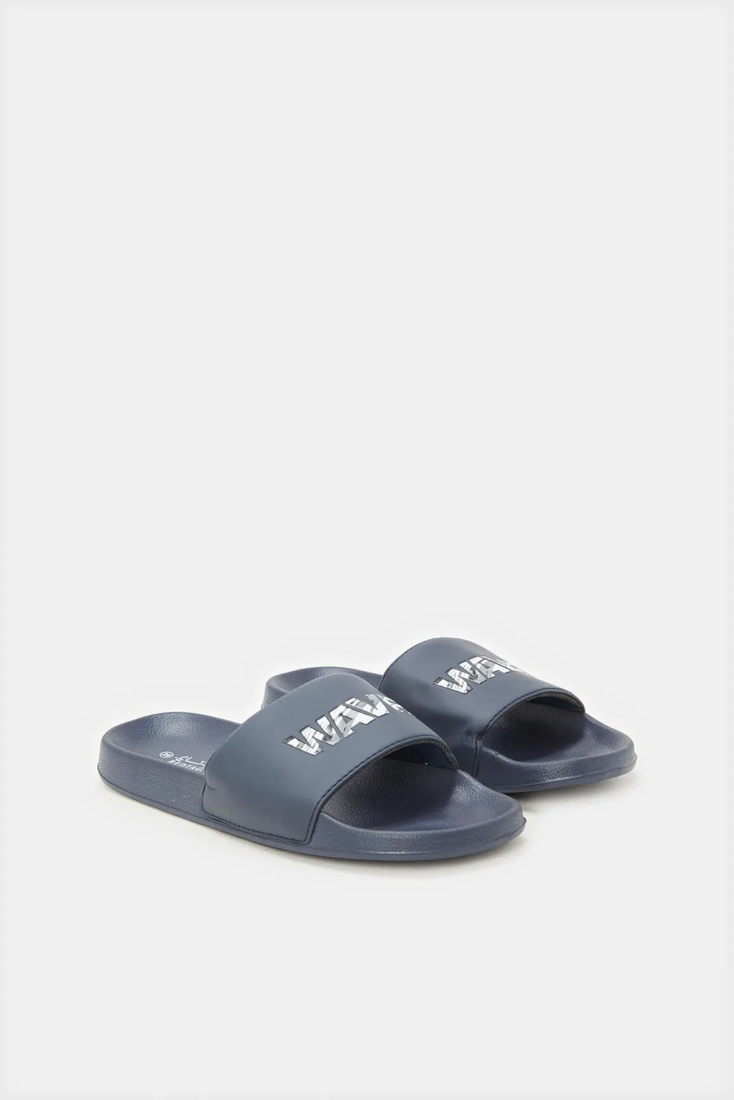 Senior Boys Navy Embossed Slide sold by Redtag product image thumbnail 2