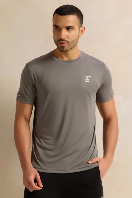 Men Grey Printed Active T-Shirt sold by Redtag