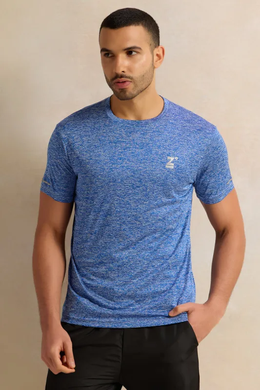 Men Blue Printed Active T-Shirt sold by Redtag