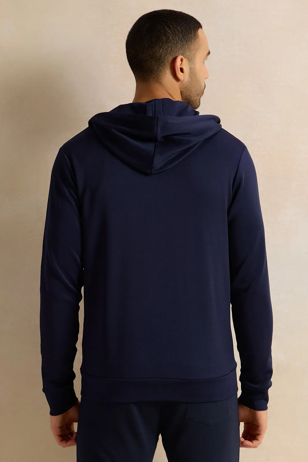 Men Navy Hooded Active Sweatshirt sold by Redtag product image thumbnail 3