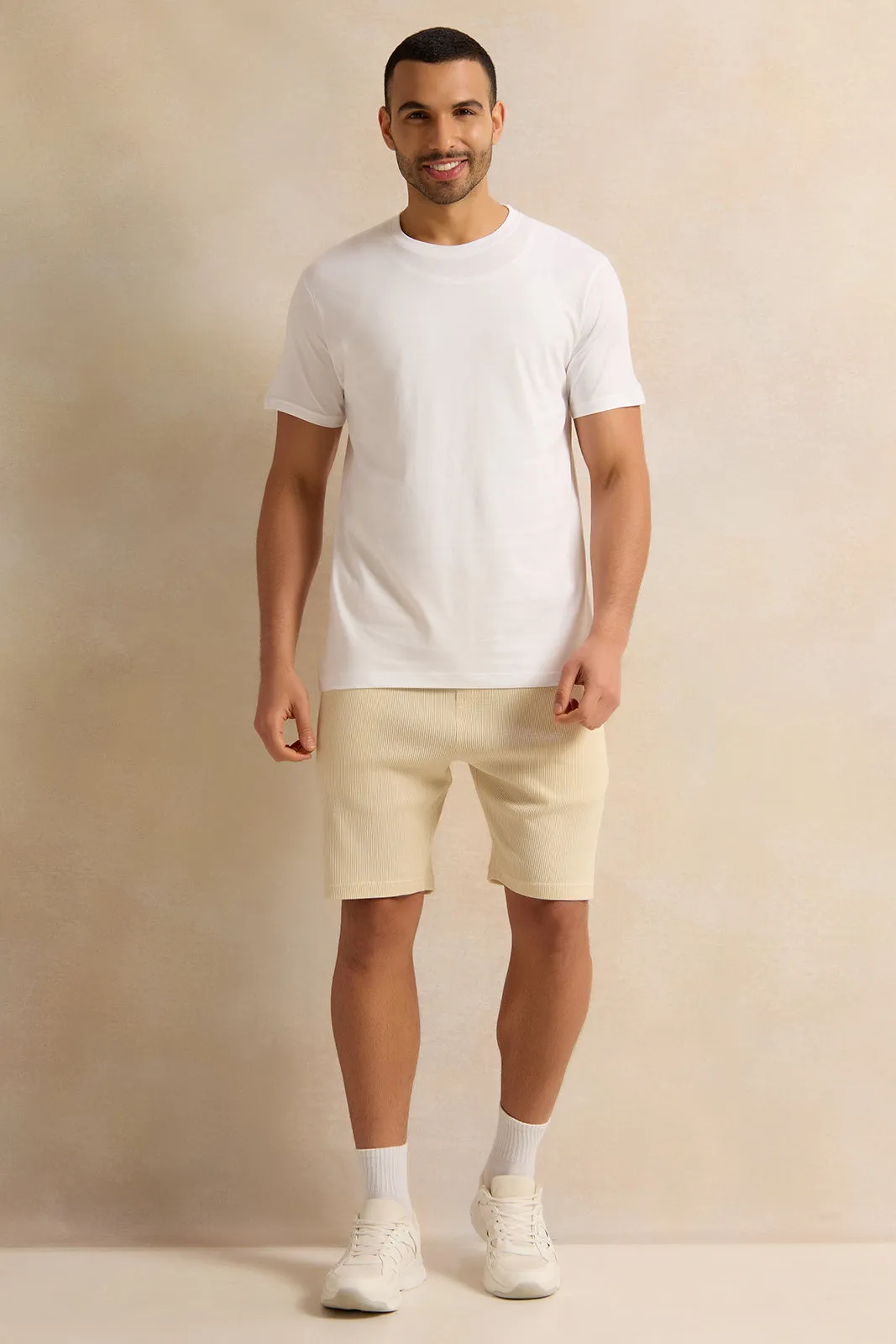 Men White Solid T-Shirt sold by Redtag product image thumbnail 2