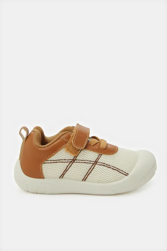 Infant Boys Brown Textured Velcro Pump sold by Redtag