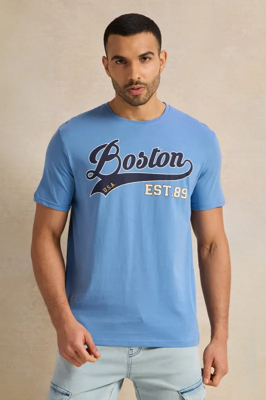 Men Blue Graphic T-Shirt sold by Redtag