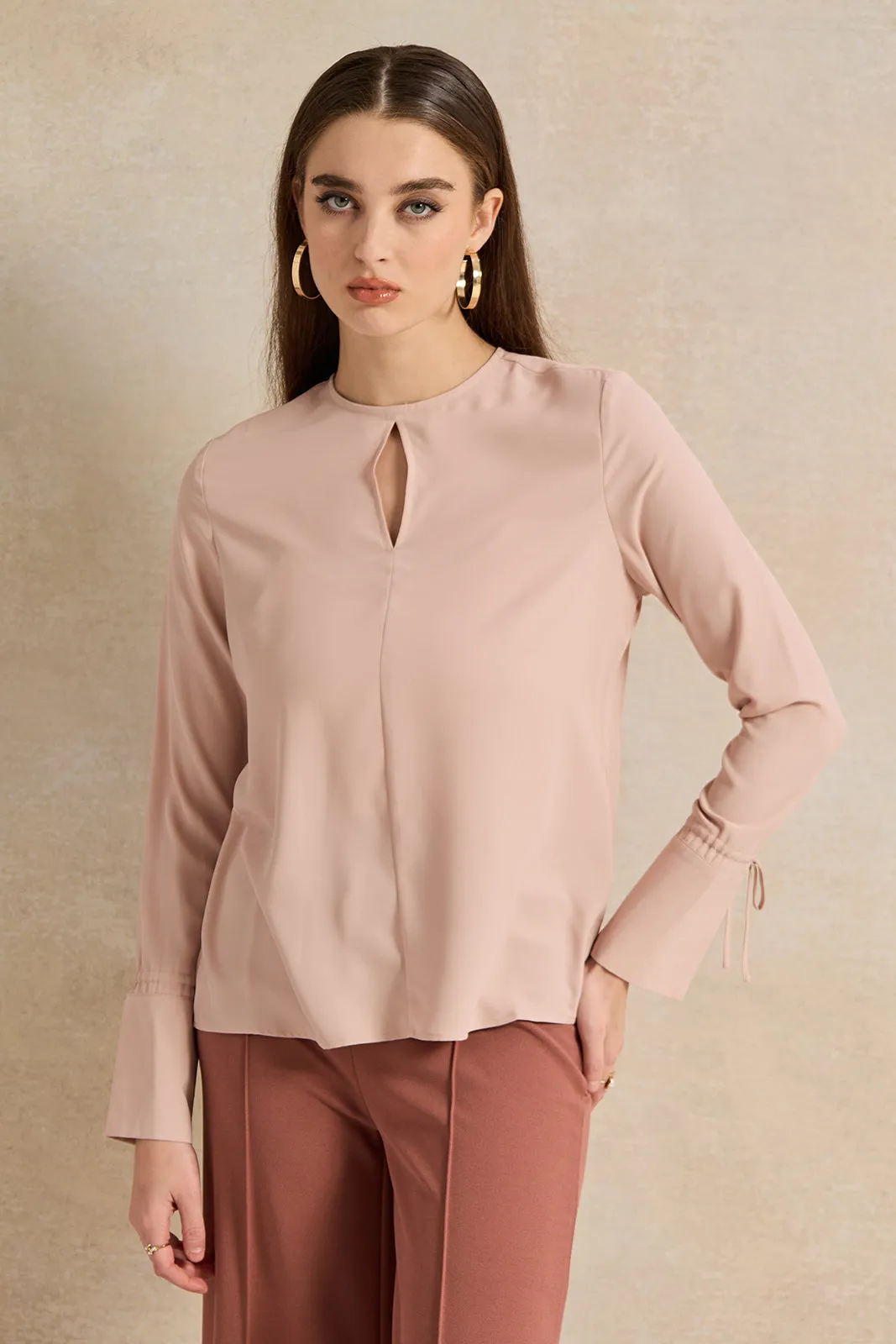 Women Pink Cut Out Blouse sold by Redtag