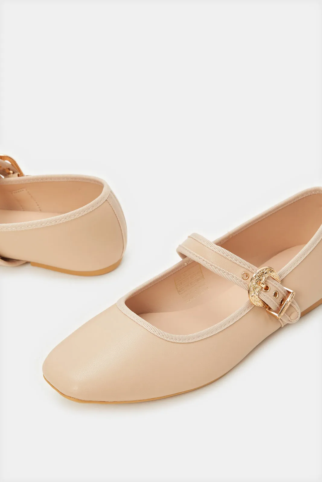 Women Beige Ballerina With Buckle Trim sold by Redtag product image thumbnail 3