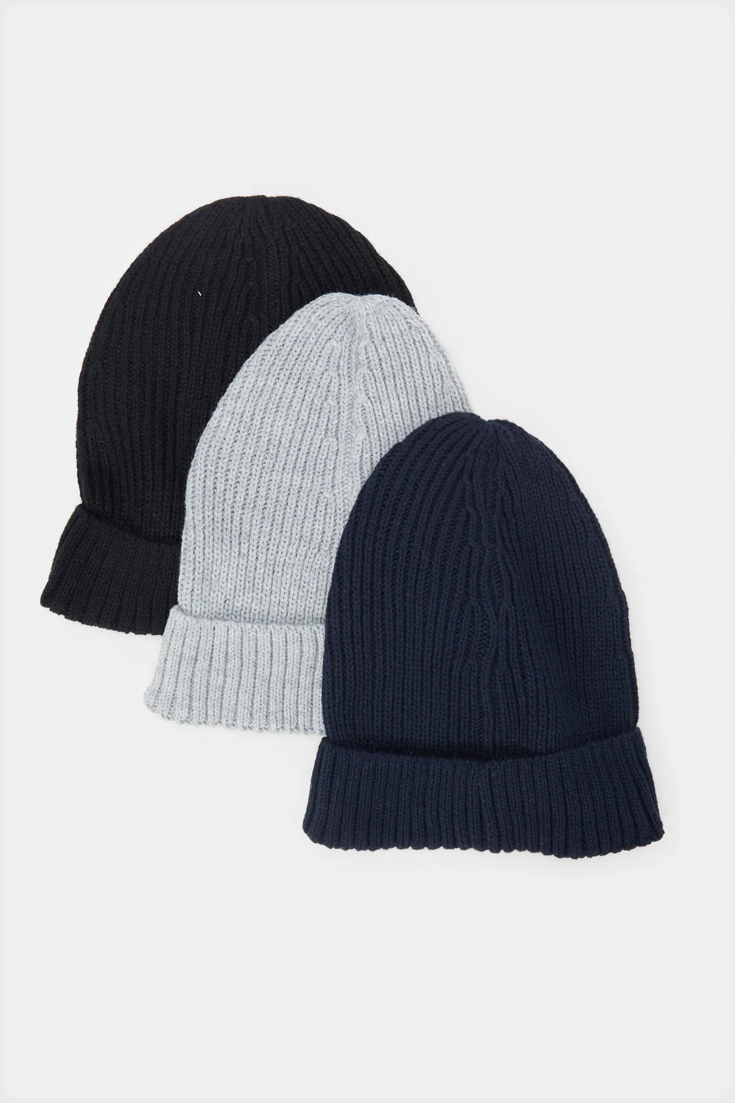 Men Assorted Plain Knitted Cap Set (3 Piece) sold by Redtag product image thumbnail 2