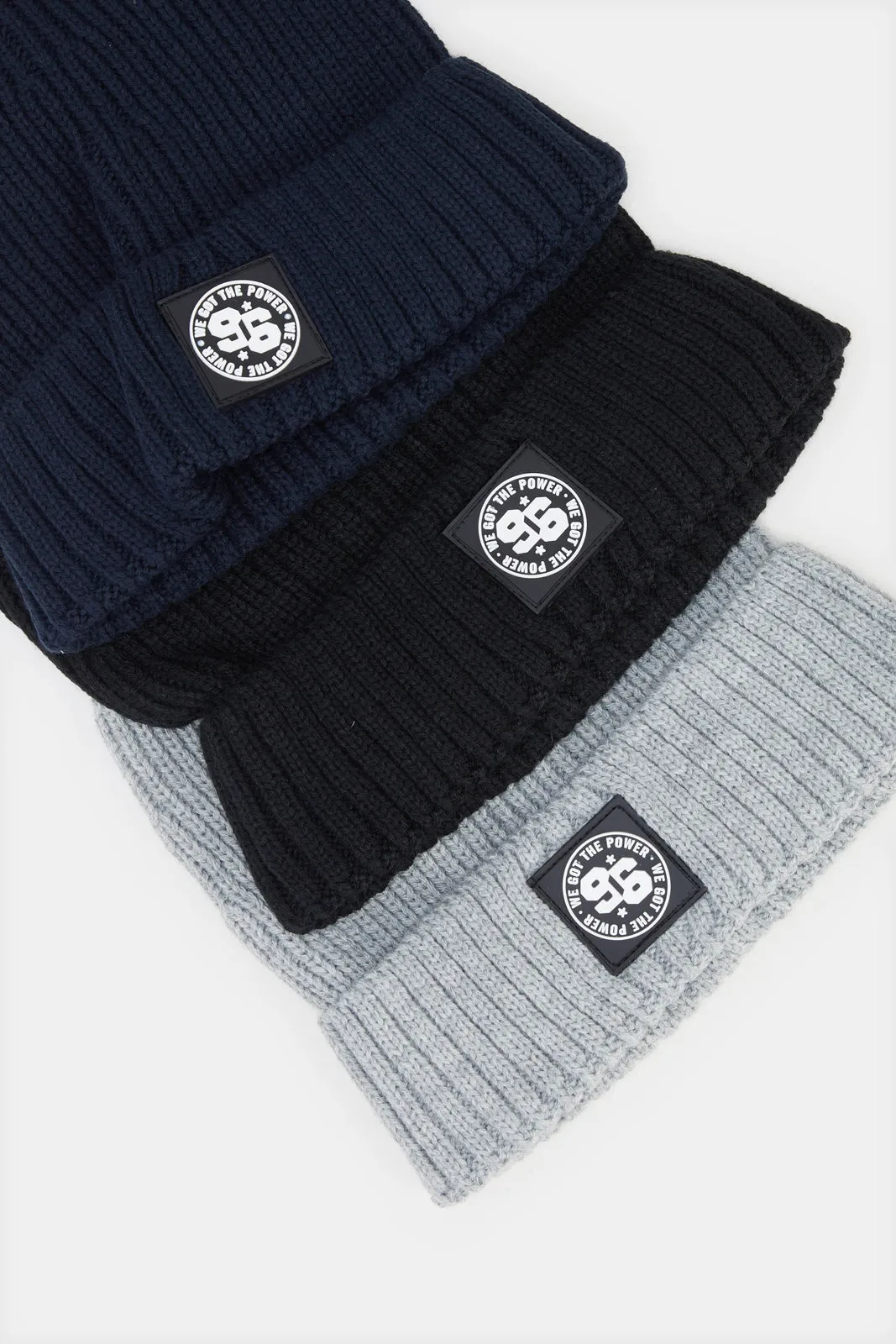 Men Assorted Plain Knitted Cap Set (3 Piece) sold by Redtag product image thumbnail 3