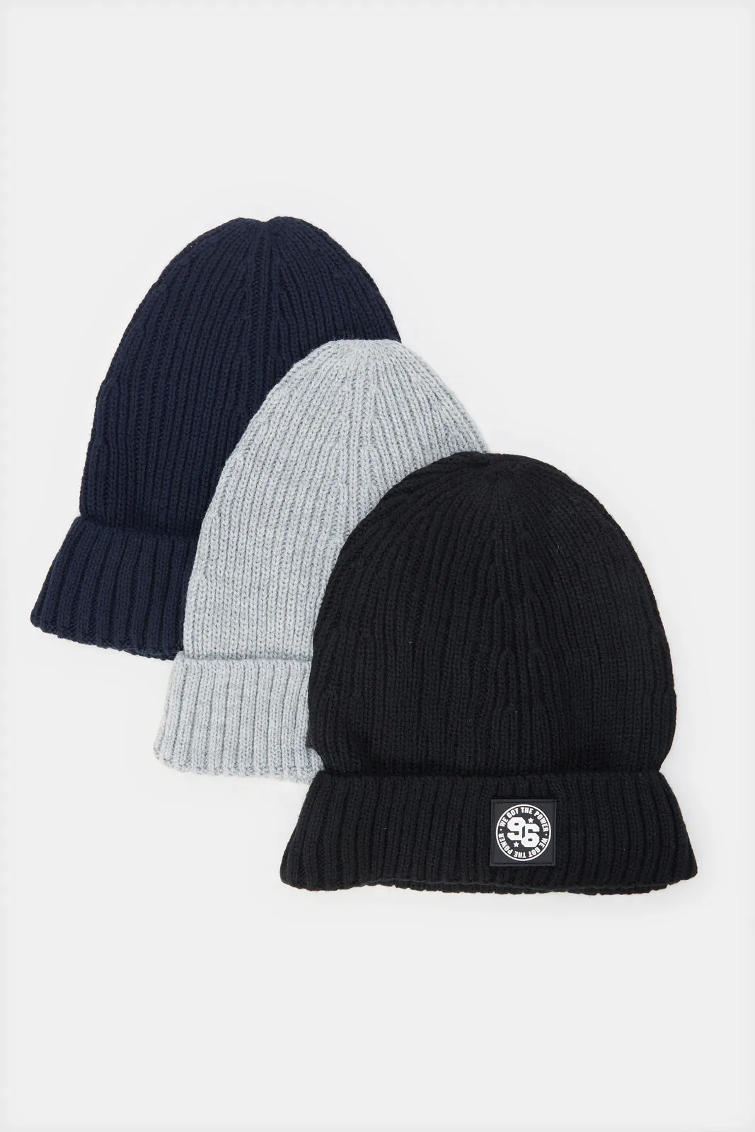 Men Assorted Plain Knitted Cap Set (3 Piece) sold by Redtag