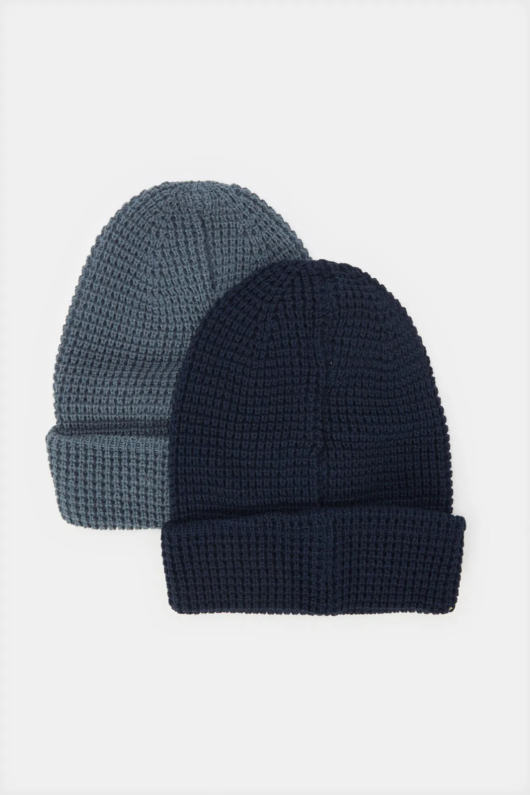 Men Grey And Black Plain Knitted Cap Set (2 Piece) sold by Redtag product image thumbnail 2