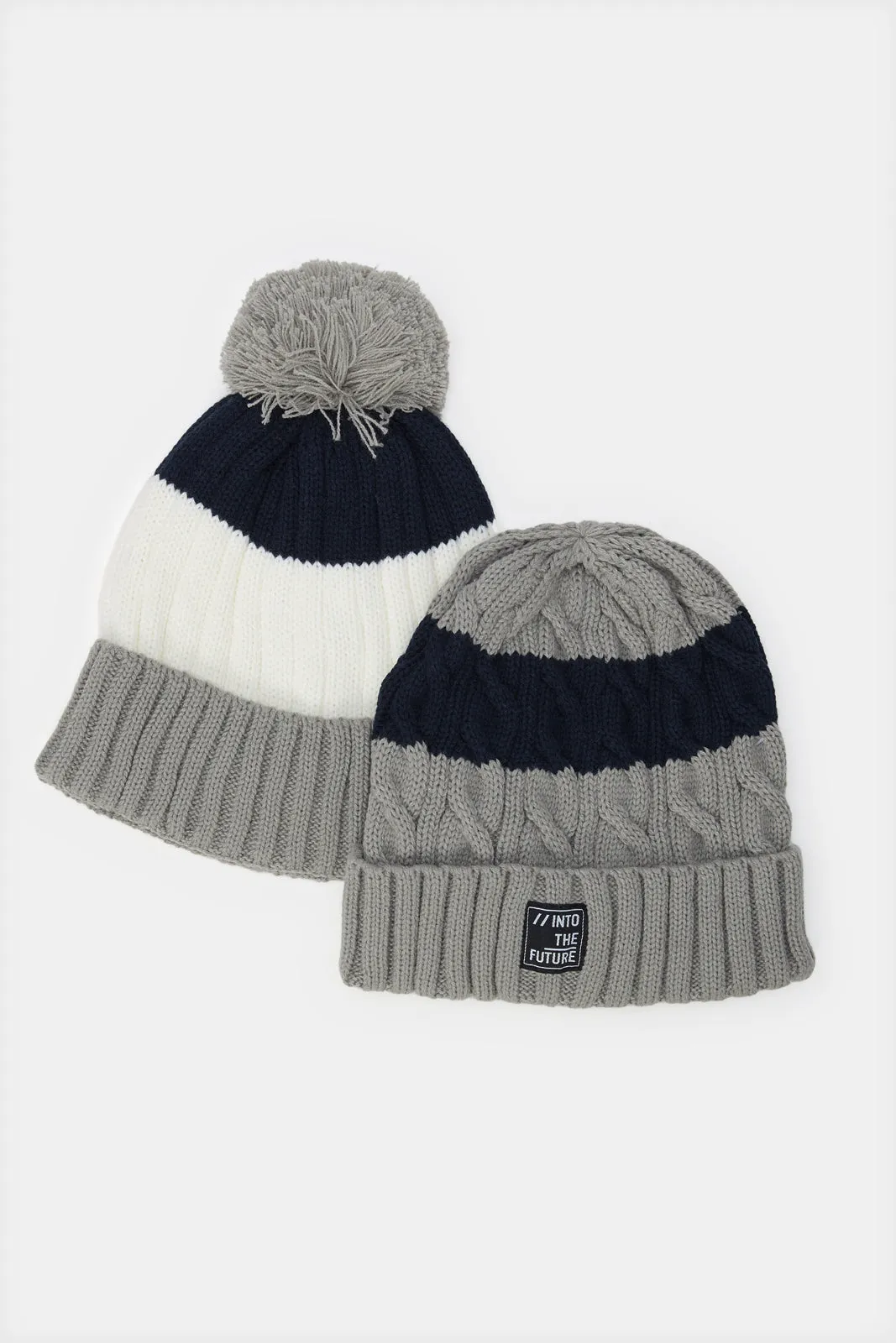 Boys Green And Black Printed Knitted Cap Set (2 Piece) sold by Redtag