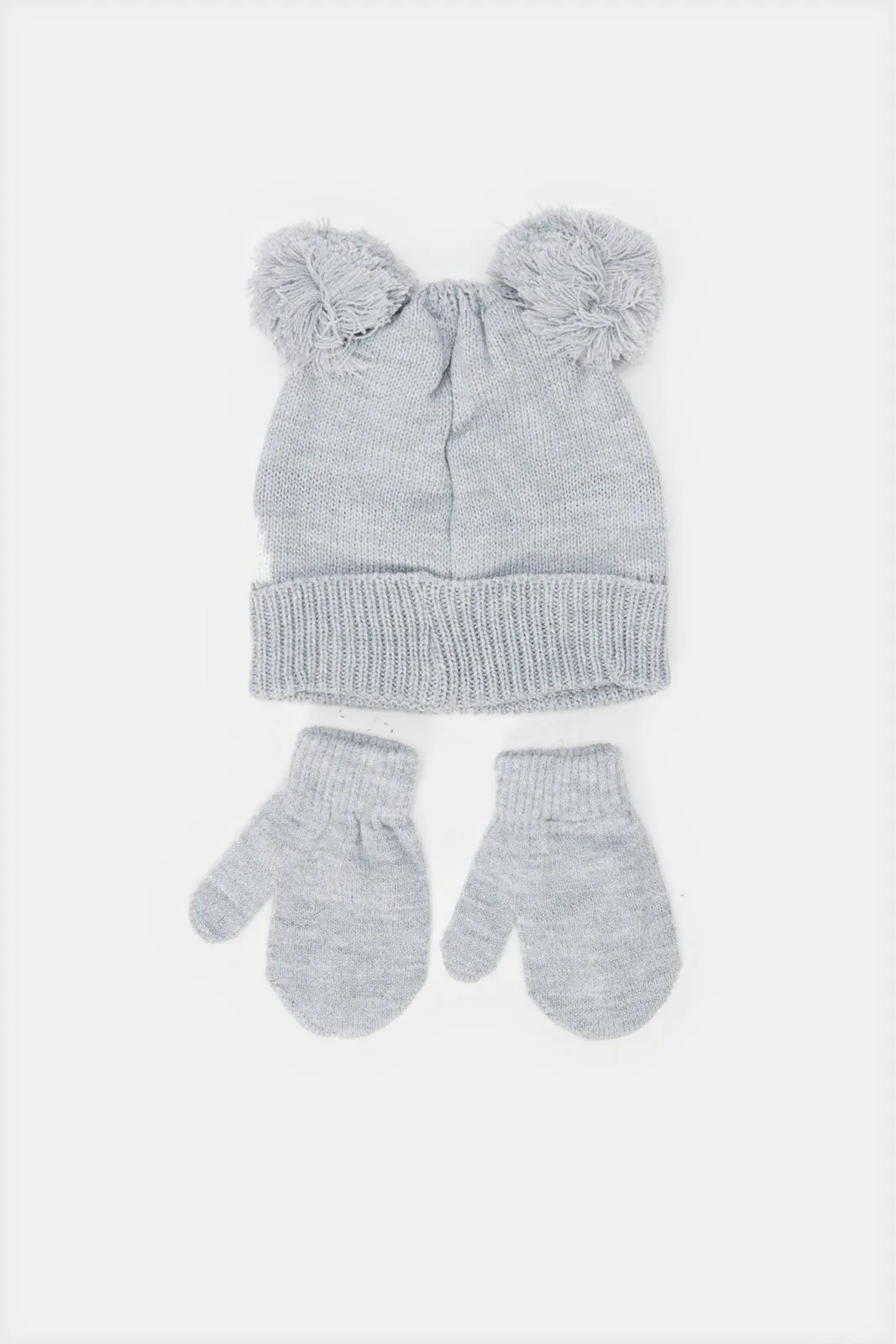 Boys Grey And White Embellished Knitted Cap With Glove Set (2 Piece) sold by Redtag product image thumbnail 2