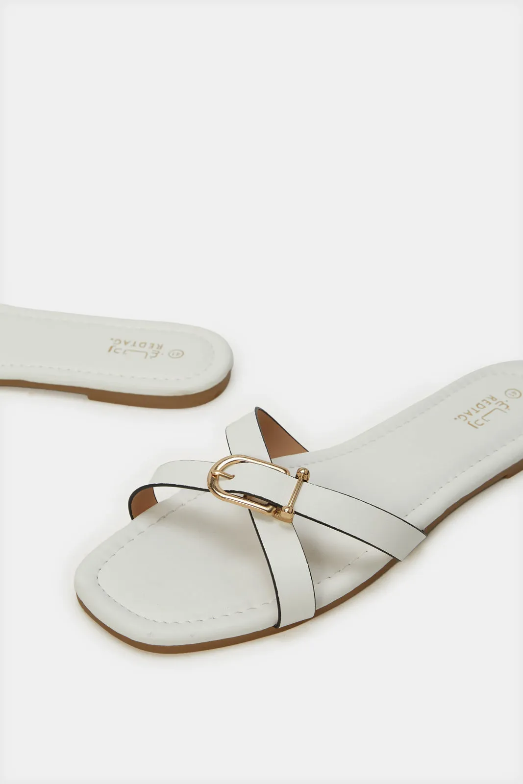 Women Beige Strappy Buckle Mule sold by Redtag product image thumbnail 3