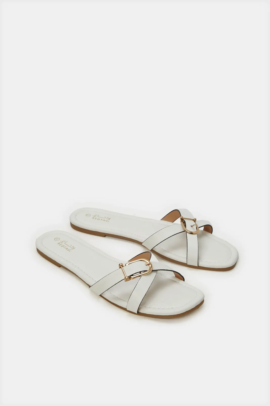 Women Beige Strappy Buckle Mule sold by Redtag product image thumbnail 2