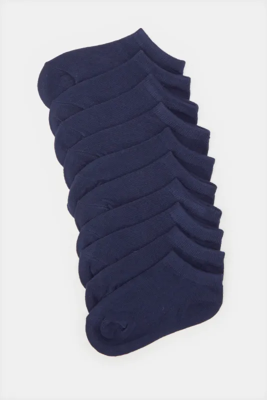 Boys Navy Ankle-Length Socks Set (5 Pairs) sold by Redtag