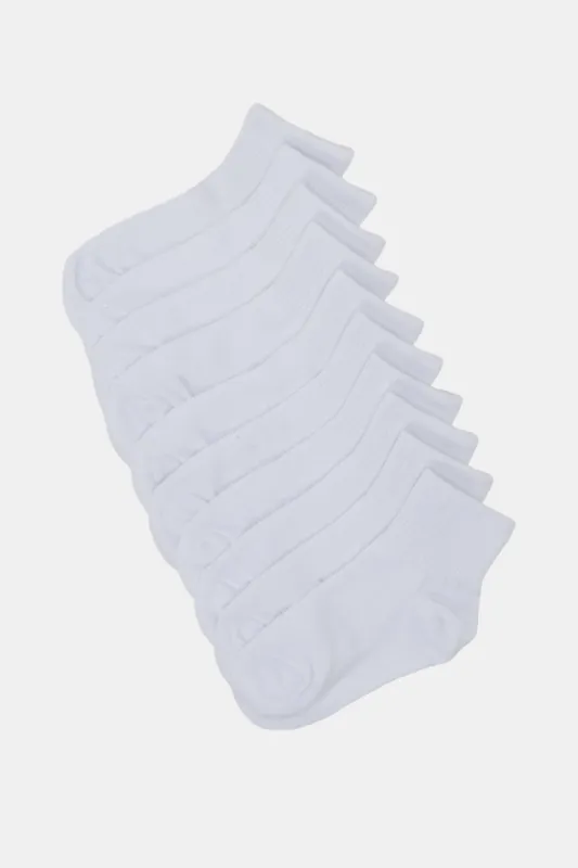 Boys White High Ankle-Length Socks Set (5 Pairs) sold by Redtag