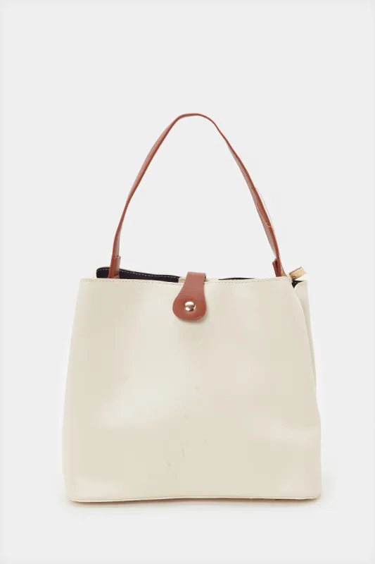 Women Beige Bucket Bag sold by Redtag