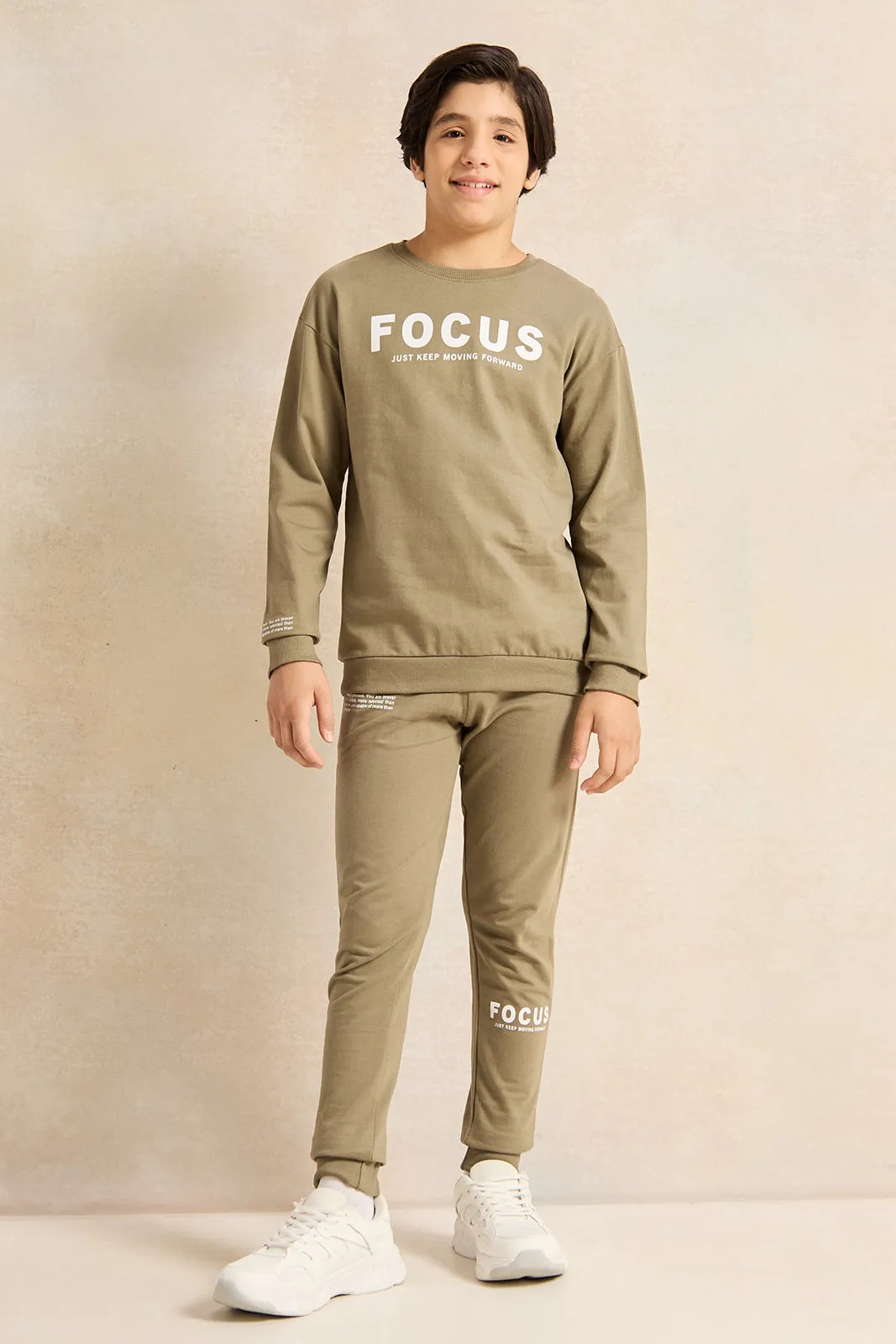 Senior Boys Olive Printed Jogger Set (2 Piece) sold by Redtag