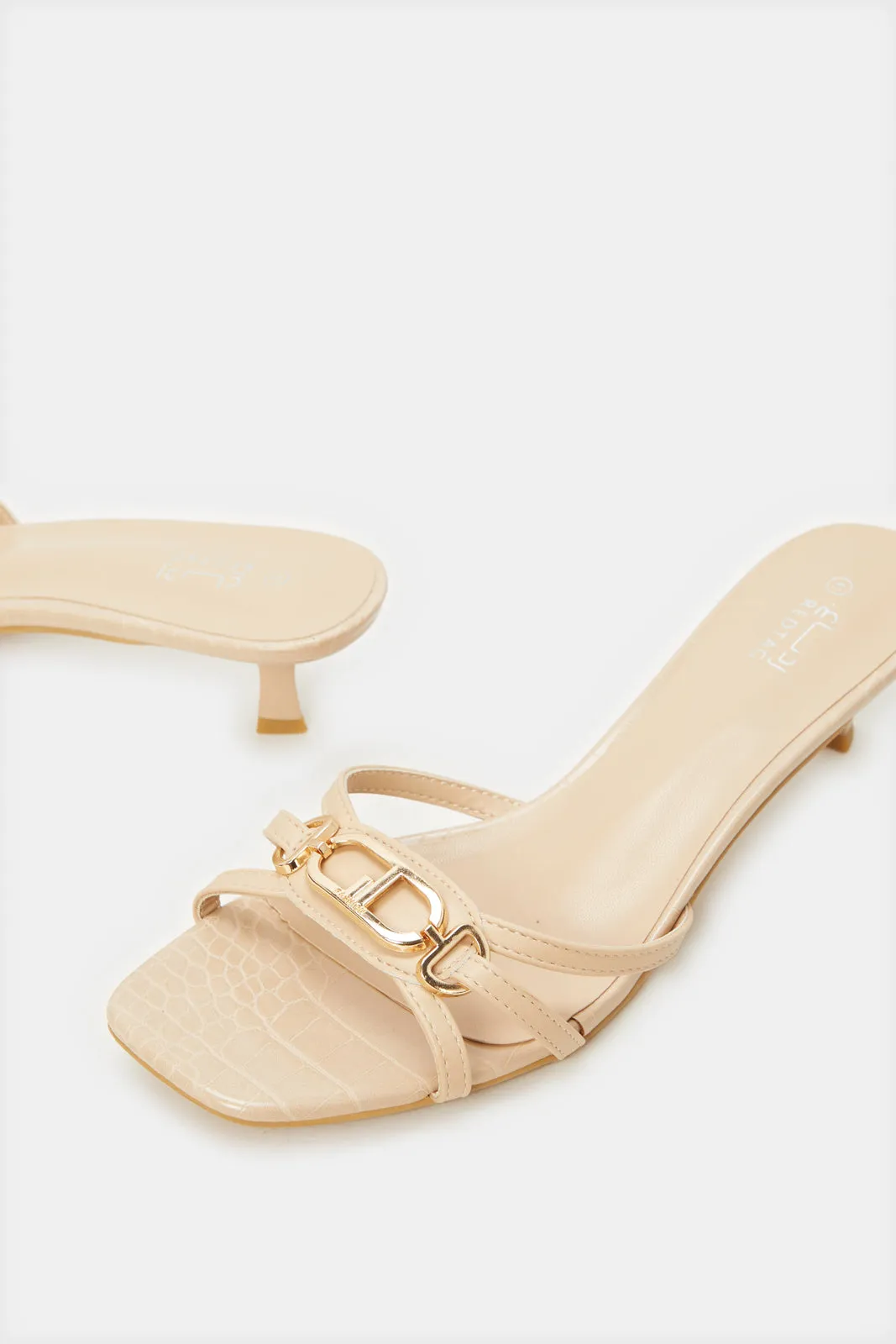 Women Beige Mule With Buckle Trim sold by Redtag product image thumbnail 3