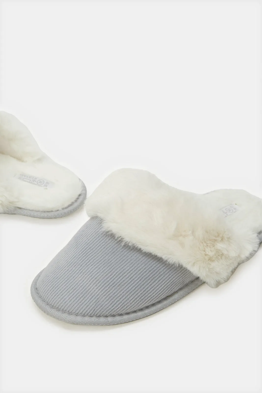 Women Grey Corduroy Slipper sold by Redtag product image thumbnail 3