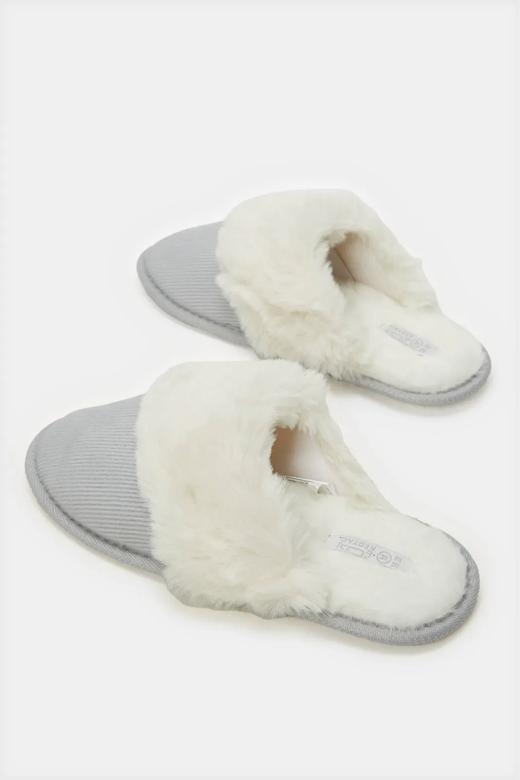 Women Grey Corduroy Slipper sold by Redtag product image thumbnail 4