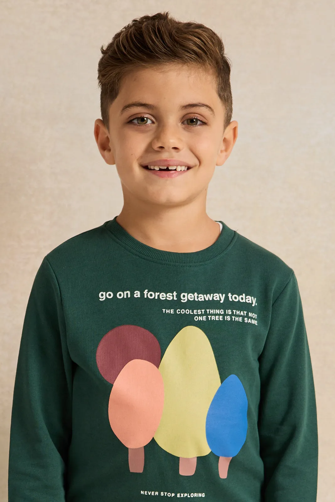 Boys Green Printed Sweatshirt sold by Redtag product image thumbnail 4