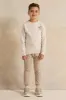 Boys Beige Printed Track Pants sold by Redtag