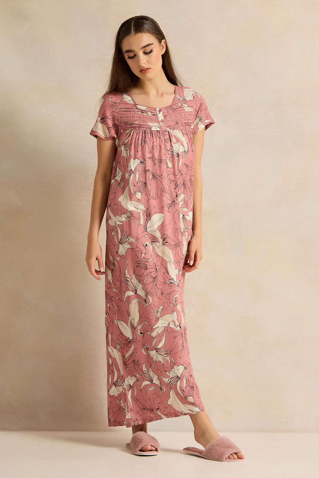 Women Pink Printed Nightgown sold by Redtag product image thumbnail 2