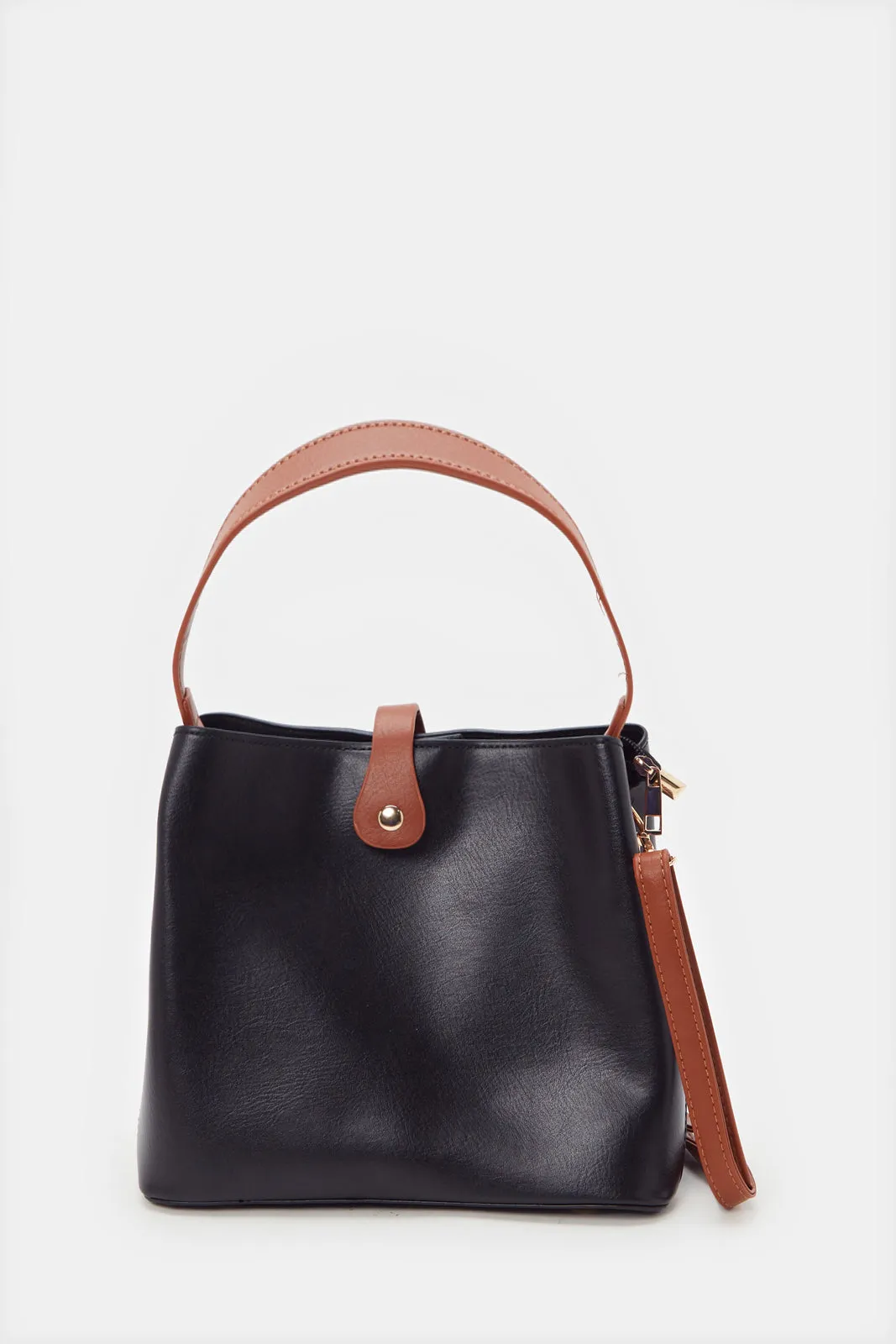 Women Plain Black Bucket Bag sold by Redtag