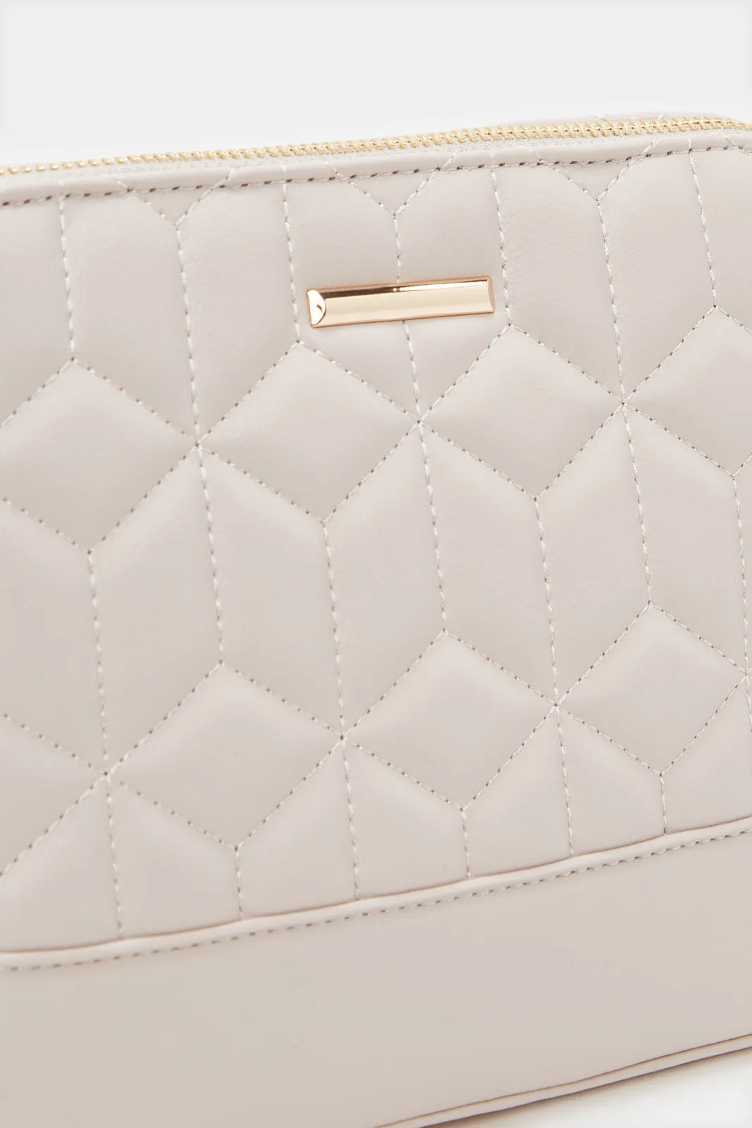 Women Beige Quilting Crossbody Bag sold by Redtag product image thumbnail 3