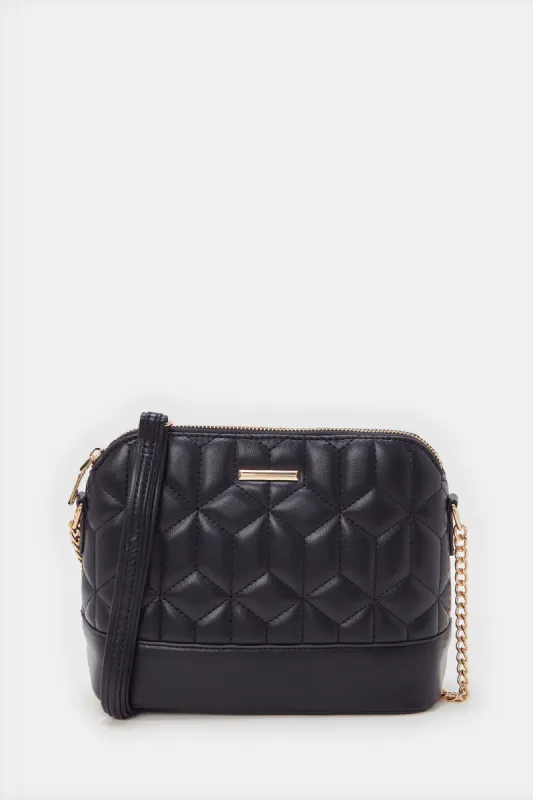 Women Black Quilting Crossbody Bag sold by Redtag