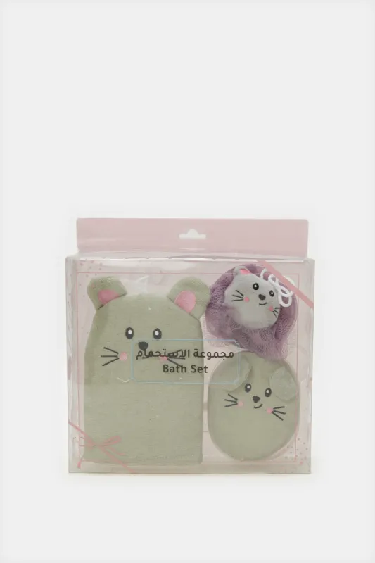 Green Printed Bath Set (3 Piece) sold by Redtag